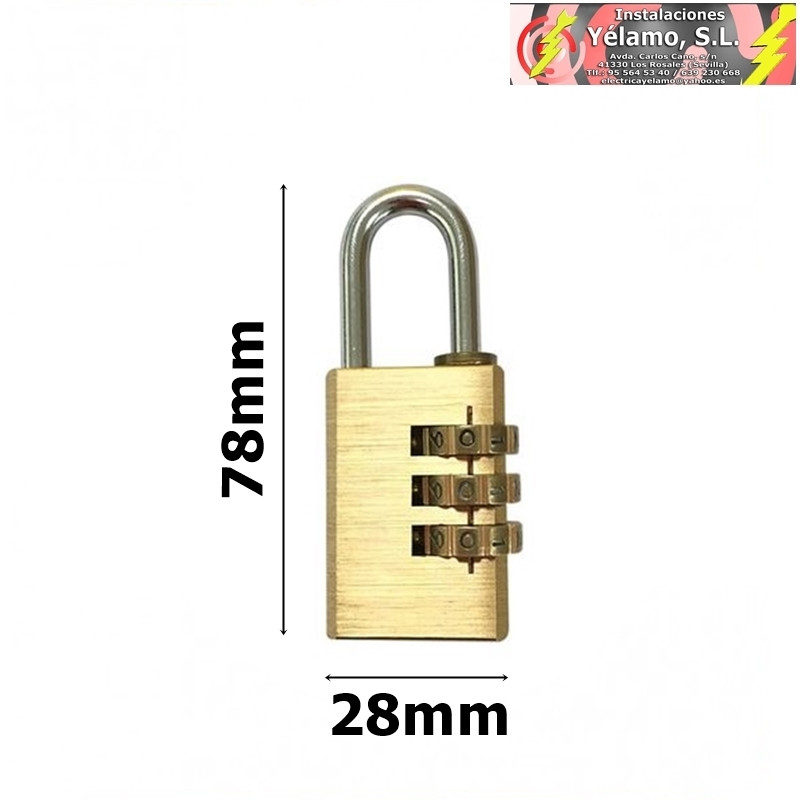 CANDADO NUMERICO GRANDE 78mm x 28mm