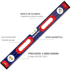 NIVEL CON BASE MÁGNETICA 60cm WORKPRO