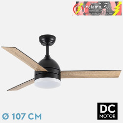 VENTILADOR DC LEGIO 26W NEGRO 3ASPAS NEGRO/ROBLE 107D 2950LM 3000-4000-6000K REMOTO+MEMORIA+TEMPORIZADOR