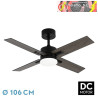 VENTILADOR DC TALCO 20W NEGRO 4ASPAS NEGRA/GRIS 6VEL. 3000K,4000K,6500K 2350LM REMOTO,MEMORIA,TEMPORIZADOR 106D