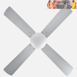 VENTILADOR DC SOFIA 2XE27 NIQUEL 4ASPAS REV.HAYA/PLATA 40X107D C/REMOTO TEMPORIZADOR