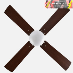 VENTILADOR DC SOFIA 2XE27 CUERO 4 ASPAS REV.CEREZO/NOGAL 40X107D C/REMOTO TEMPORIZADOR