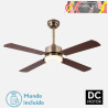VENTILADOR 18W DC HUPE CUERO 4ASP.6 VEL. 107D REMOTO,MEMORIA Y TEMP.3000-4000-6000K