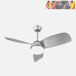 VENTILADOR 24W DC HAUR PLATA 3ASP.6 VELOC.107D 2 TIJAS C/REMOTO, MEMORIA Y TEMP.3000-4000-6000K