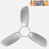 VENTILADOR 24W DC HAUR PLATA 3ASP.6 VELOC.107D 2 TIJAS C/REMOTO, MEMORIA Y TEMP.3000-4000-6000K