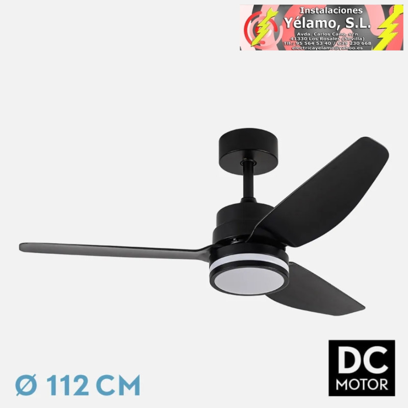 VENTILADOR DC JARAMA 20W NEGRO 3ASP.6VELOCIDADES 3000-4000-6500K 2350LM