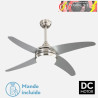 VENTILADOR 2XE27 DC KLOD NIQUEL/PLATA 4 ASP.6 VEL 117D C/REMOTO Y TEMPORIZADOR