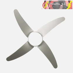 VENTILADOR 2XE27 DC KLOD NIQUEL/PLATA 4 ASP.6 VEL 117D C/REMOTO Y TEMPORIZADOR