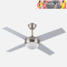 VENTILADOR DC CIRO 2XE27 NIQUEL 4ASP.REV. PLATA/HAYA 35/45X116,8D REMOTO Y TEMPORIZADOR