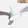 VENTILADOR DC HAYATE 48W 4080LM BLANCO 3ASP 39/54X120X120cm 3000-4000-6000K C/REMOTO, MEMORIA Y TEMPORIZADOR