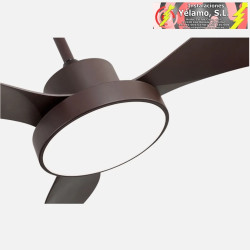 VENTILADOR DC HAYATE 48W 4080LM MARRON 3 ASP 39/54X120X120cm 3000-4000-6000K C/REMOTO, MEMORIA Y TEMPORIZADOR