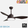 VENTILADOR DC HAYATE 48W 4080LM MARRON 3 ASP 39/54X120X120cm 3000-4000-6000K C/REMOTO, MEMORIA Y TEMPORIZADOR