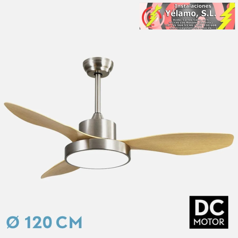 VENTILADOR DC HAYATE 48W 4080LM NIQ/HAYA 3 ASP 39/54X120X120cm 3000-4000-6000K C/REMOTO, MEMORIA Y TEMPORIZADOR