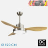 VENTILADOR DC HAYATE 48W 4080LM NIQ/HAYA 3 ASP 39/54X120X120cm 3000-4000-6000K C/REMOTO, MEMORIA Y TEMPORIZADOR