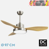 VENTILADOR DC HAYATE 24W 2650LM NIQUEL/HAYA 3ASPAS 6VEL 97D 3000-4000-6000K REMOTO, MEMORIA Y TEMPORIZADOR