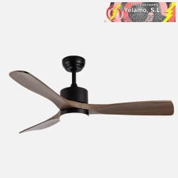 VENTILADOR DC AZABACHE 20W NEGRO 3ASP.ROBLE 6VEL 3COL 40/50X121D 2350LM REMOTO,MEMORIA Y TEMPORIZADOR