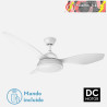 VENTILADOR 48W DC DATOO BLANCO 3 ASPAS BLANCAS 6 VEL. 33/48X122X122cm 3 COLORES C/REMOTO, MEMORIA Y TEMPORIZADOR 4080LM