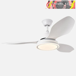 VENTILADOR 48W DC DATOO BLANCO 3 ASPAS BLANCAS 6 VEL. 33/48X122X122cm 3 COLORES C/REMOTO, MEMORIA Y TEMPORIZADOR 4080LM