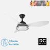 VENTILADOR 48W DC DATOO NEGRO 3 ASPAS BLANCAS 6 VEL. 33/48X122X122cm 3 COLOR C/REMOTO, MEMORIA Y TEMPORIZADOR 4080LM