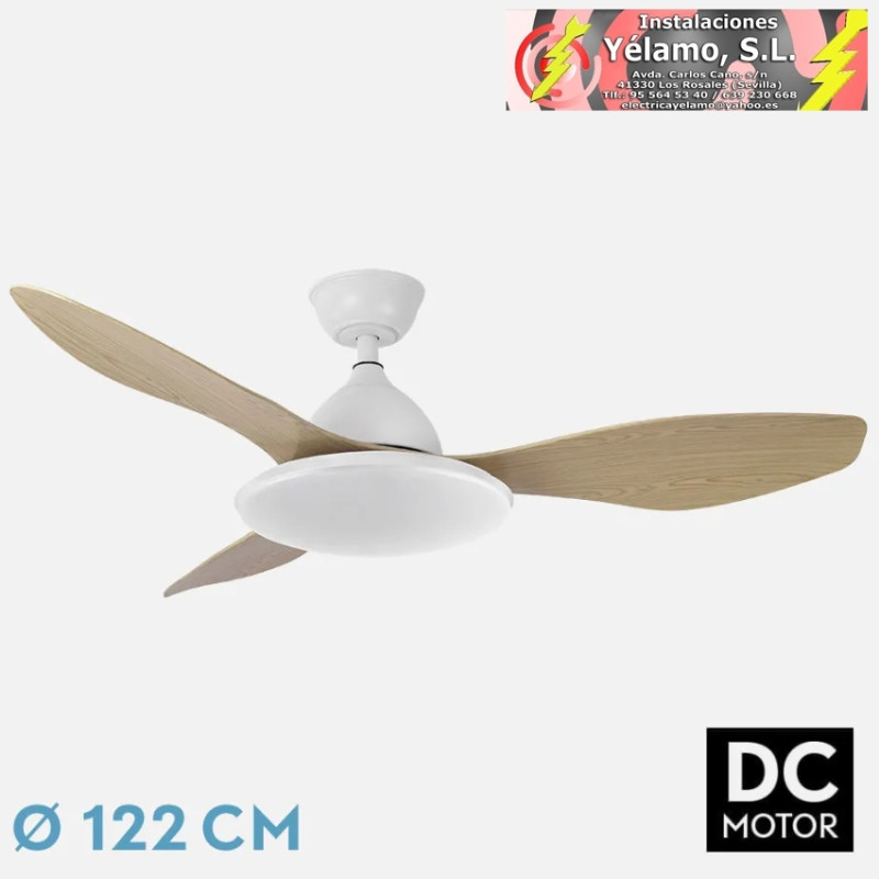 VENTILADOR DC BLANCO/HAYA YAEL 72W 3000-4000-6000K 122D 7200LM 3ASP. REMOTO+TEMPORIZADOR+MEMORIA
