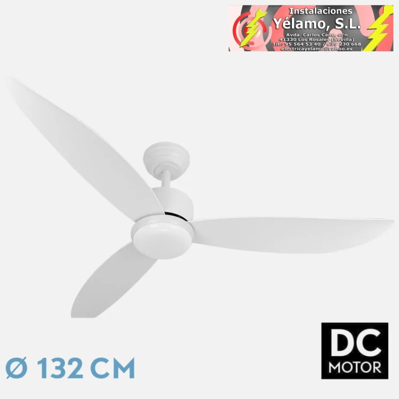 VENTILADOR DC GENIL 24W BLANCO 3ASPAS 6VEL 132D 2424LM 3000-4000-6500K REMOTO+TEMPORIZADOR+MEMORIA