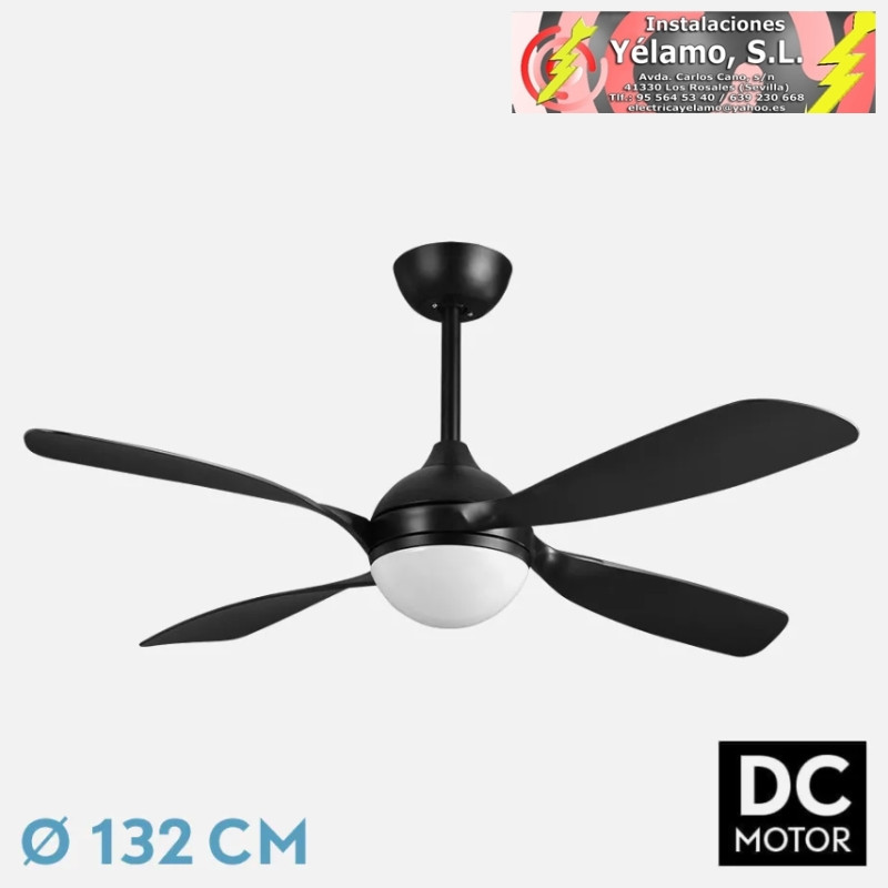 VENTILADOR DC LIVORNO 30W 3250LM NEGRO 132D 4ASPAS 3000K,4500K,6000K,REMOTO+TEMPORIZADOR+MEMORIA
