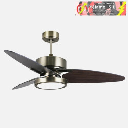 VENTILADOR DC CROSS 30W CUERO 3 ASPAS NEGRO/NOGAL 6VEL. 3 COLORES 3250LM 132D REMOTO,MEMORIA Y TEMPORIZADOR