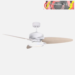 VENTILADOR DC CROSS 30W BLANCO/HAYA 6VEL. 3 COLORES 3250LM 132D REMOTO,MEMORIA Y TEMPORIZADOR