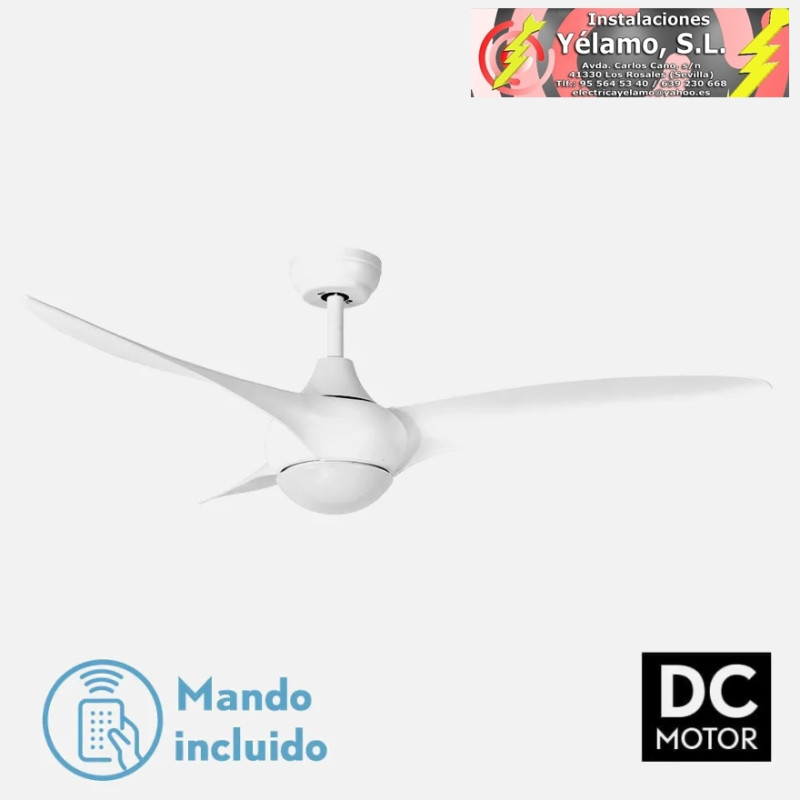 VENTILADOR DC CANEA 24W BLANCO 3 ASPAS 6 VELOCIDADES 134D 3000-4500-6000K C/REMOTO,MEMORIA Y TEMPORIZADOR 2424LM