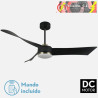 VENTILADOR DC TEMPEL 26W NEGRO/CUERO 3 ASPAS 132D 6VEL. 3000K, 4000K, 6500K 2950LM C/REMOTO, MEMORIA Y TEMPORIZADOR