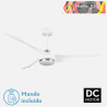 VENTILADOR DC TEMPEL 26W BLANCO/NIQUEL 3 ASPAS 132D 6VEL. 3000K, 4000K, 6500K 2950LM C/REMOTO, MEMORIA Y TEMPORIZADOR
