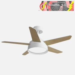 VENTILADOR 25W DC BLANCO LEBECHE 5 ASPAS REV. BLANCA/HAYA 6 VE.. 3000-4000-6000K 132D REMOTO,MEMORIA Y TEMPORIZADOR