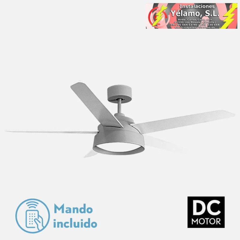 VENTILADOR 25W DC GRIS LEBECHE 5 ASPAS REV. BLANCA/HAYA 6 VEL. 3000-4000-6000K 132D REMOTO,MEMORIA Y TEMPORIZADOR