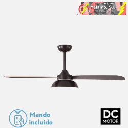 VENTILADOR DC UMI 24W MARRON 3 ASPAS REV. MARRON/HAYA 132D 2950LM 3000-4000-6000K 2TIJAS C/REMOTO, MEMORIA Y TEMPORIZADOR
