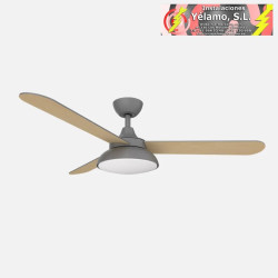 VENTILADOR DC UMI 24W GRIS 3ASP.REV. GRIS/HAYA 132D 2950LM 3000-4000-6000K 2 TIJAS C/REMOTO, MEMORIA Y TEMPORIZADOR