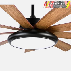VENTILADOR DC PIREO 36W NEGRO 9 ASPAS ROBLE/HAYA 6 VEL 3000K, 4500K, 6000K 3800LM 132D C/REMOTO, MEMORIA Y TEMPORIZADOR