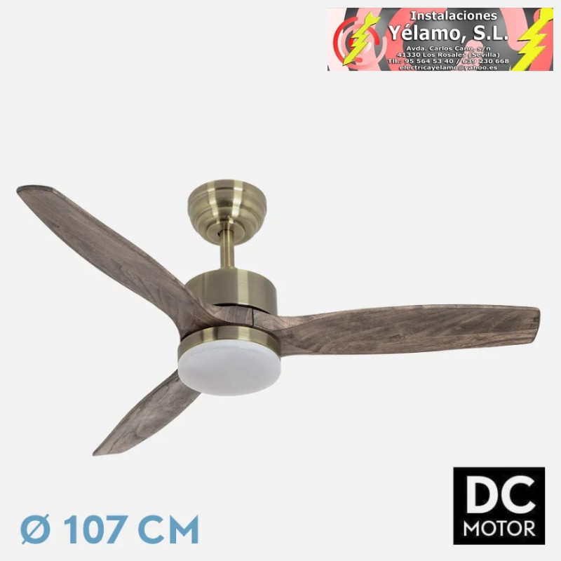 VENTILADOR DC TORINO 24W CUERO 3ASPAS ROBLE 6VEL 107D 2424LM 3000K,4000K,6500K REMOTO+TEMPORIZADOR+MEMORIA