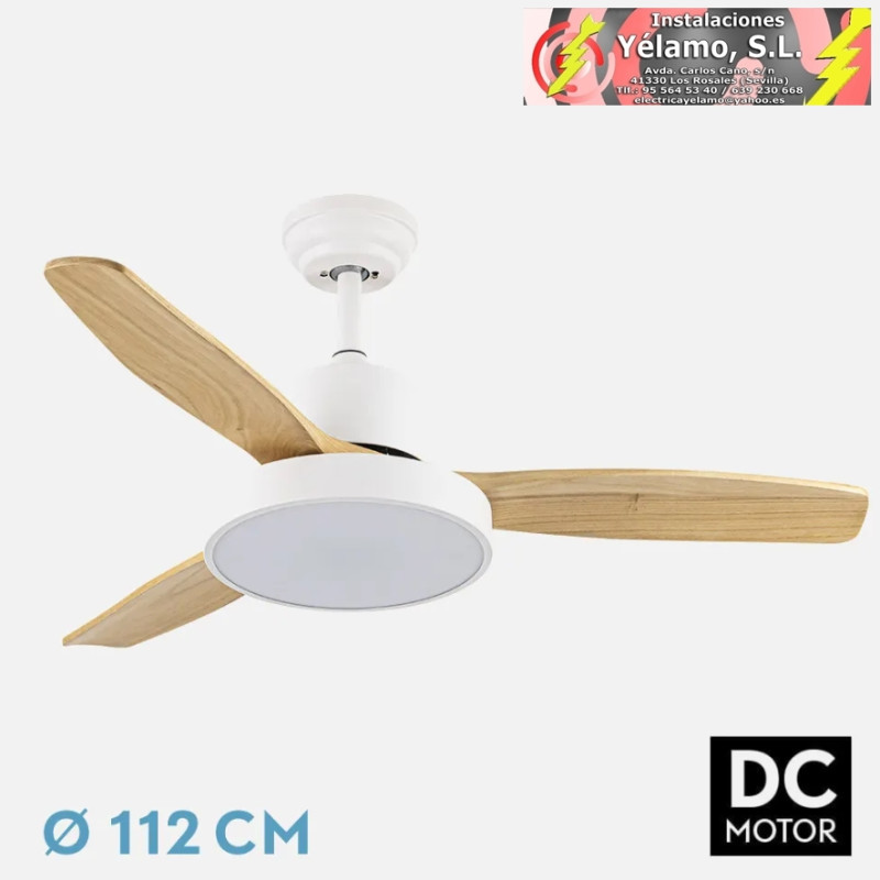 VENTILADOR DC KAVALA 48W BLANCO 3ASPAS HAYA 112D 6VELOCIDADES 4078LM 3000-4000-6000K REMOTO+MEMORIA+TEMPORIZADOR