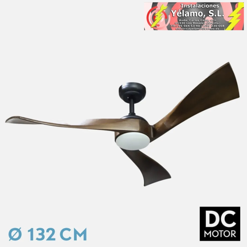 VENTILADOR DC JANUBI 22W NEGRO/ROBLE 3ASPAS 132D REGULABLE INTENSIDAD 2350LM 3000K,4000K,6000K REMOTO+TEMPORIZADOR+MEMORIA24