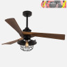 VENTILADOR DC VULTURNO NEGRO 1XE27 3 ASPAS ROBLE 6 VELOCIDADES C/REMOTO Y TEMPORIZADOR 53/65,5X132X132cm