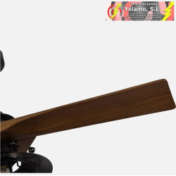 VENTILADOR DC VULTURNO NEGRO 1XE27 3 ASPAS ROBLE 6 VELOCIDADES C/REMOTO Y TEMPORIZADOR 53/65,5X132X132cm