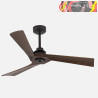 VENTILADOR DC VULTURNO NEGRO 1XE27 3 ASPAS ROBLE 6 VELOCIDADES C/REMOTO Y TEMPORIZADOR 53/65,5X132X132cm
