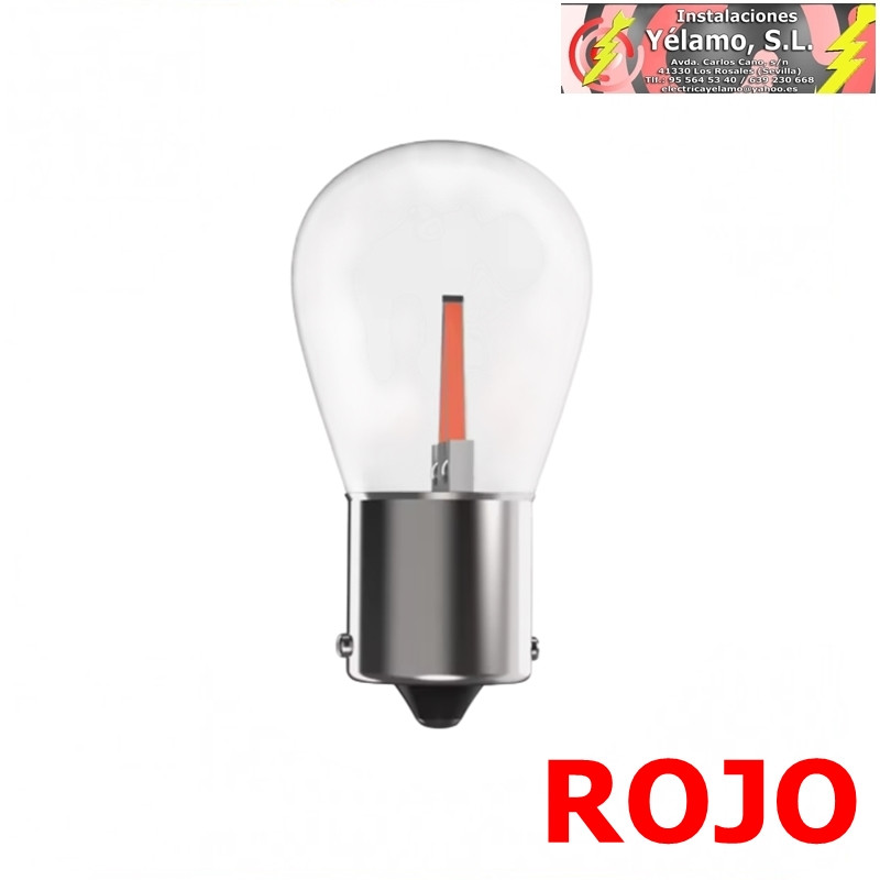 BOMBILLA COCHE LED 1 POLO COLOR ROJO (1 unidad)
