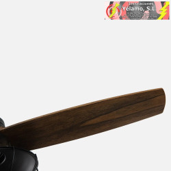 VENTILADOR DC AQUILO NEGRO 1XE27 4ASP ROBLE 6VELOC C/REMOTO Y TEMPORIZADOR 44,5/57X119,4X119,4 cm