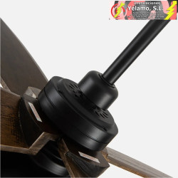 VENTILADOR DC AQUILO NEGRO 1XE27 4ASP ROBLE 6VELOC C/REMOTO Y TEMPORIZADOR 44,5/57X119,4X119,4 cm