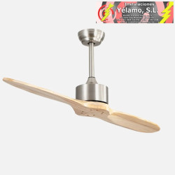 VENTILADOR DC LESTE NIQUEL 2 ASPAS HAYA SIN LUZ 5 VELOCIDADES REMOTO TEMPORIZADOR 132D