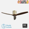 VENTILADOR DC AGUILON CUERO 3 ASPAS ROBLE 6 VELOCIDADES SIN LUZ REMOTO Y TEMPORIZADOR 132D