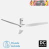 VENTILADOR 20W DC AGUILON BLANCO 3 ASPAS BLANCAS 6 VELOCIDADES C/REMOTO, REG.INTENSIDAD, TEMPORIZADOR 30,5X132X132cm