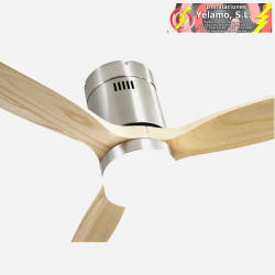 VENTILADOR 20W DC AGUILON NIQUEL 3 ASPAS HAYA 6 VELOCIDADES C/REMOTO, REG. INTENSIDAD, TEMPORIZADOR 30,5X132X132cm