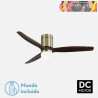 VENTILADOR 20W DC AGUILON CUERO 3 ASPAS ROBLE 6 VELOCIDADES C/REMOTO, REG.INTENSIDAD, TEMPORIZADOR 30,5X132X132cm